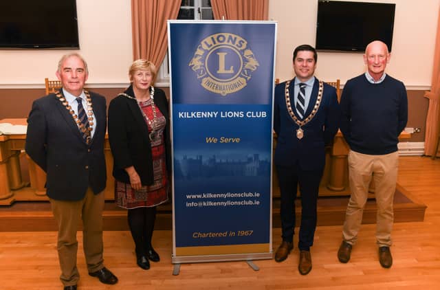Cathaoirleach Fidelis Doherty, Mayor Andrew McGuinness, Lions President Eddie Holohan and special guest Brian Cody