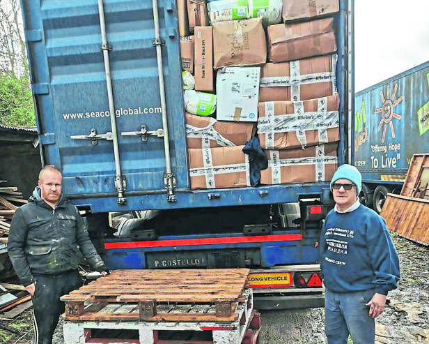 Jimbob and Jim Kavanagh loading up a truck with aid for CCI, earlier this year