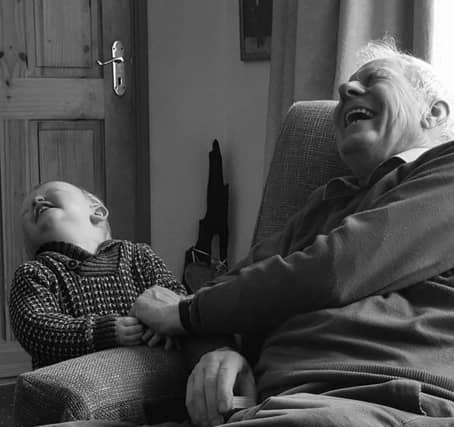 Michael Gaine (age 3) with his grandad, also Michael Gaine (age 78)