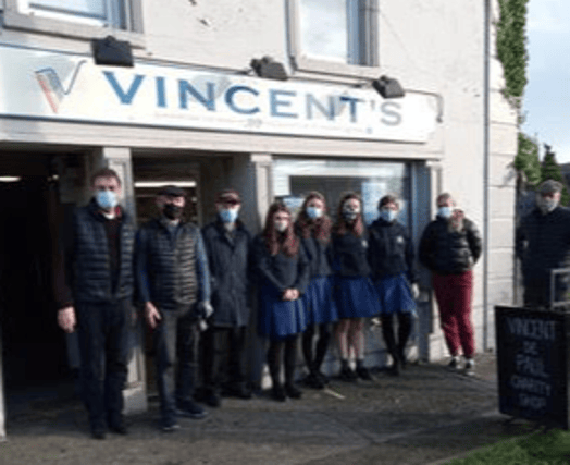 Members of St Vincent de Paul with Young St Vincent de Paul Conference: Pat Walsh, John Woodcock, Geoff Meagher, Ava Murphy, Rachel Holohan, Maeghann O’Mahony, Kate Allen, Hannah Joyce and Kevin O’Don