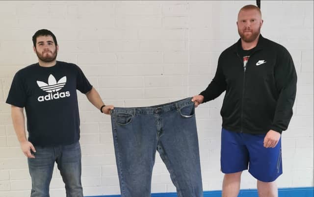 Jason pictured with his trainer Davy Jones