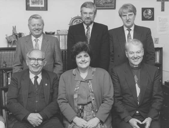 Founder members - back row Richard Cass, Michael O'Brien, Michael Manogue; Front row Gerard Dooley, Catherine M. Sheehy, Fr Jerry Joyce