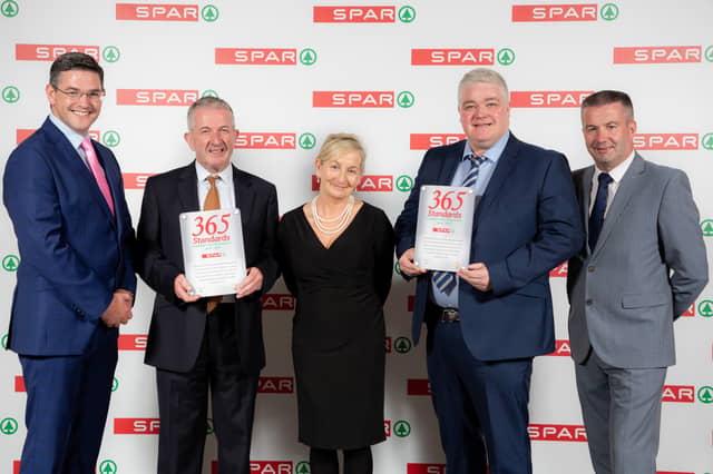Peter Dwan SPAR Regional Manager, Philip and Maureen Cross, SPAR Express Callan Road, Kilkenny, John Eivers SPAR Irishtown, Kilkenny and Liam O’Dwyer SPAR Retail Operations Advisor