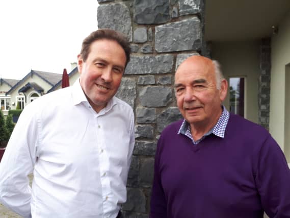 Declan Rice of Kilkenny LEADER Partnership with with internationally-renowned fibre expert, John Graves, for the Blue Town Initiative