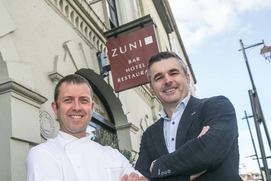 Zuni's new head chef, Michael Thomas with Zuni owner, Paul Byrne on Patrick Street, Kilkenny