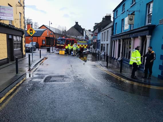 Flooding in Graiguenamanagh during Storm Chandra. Photo: Jim Whelan