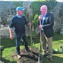 Landscape designer Arthur Shakleton and Minister Charles Flanagan, T. D., who planted a Bilbao tree to mark the opening of the gardens