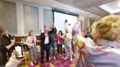 Fianna Fail's Joe Malone celebrates his election with family and friends