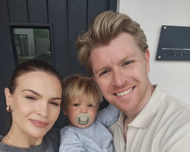 Stephen Vincent from Manchester and Kylee Vincent with their son