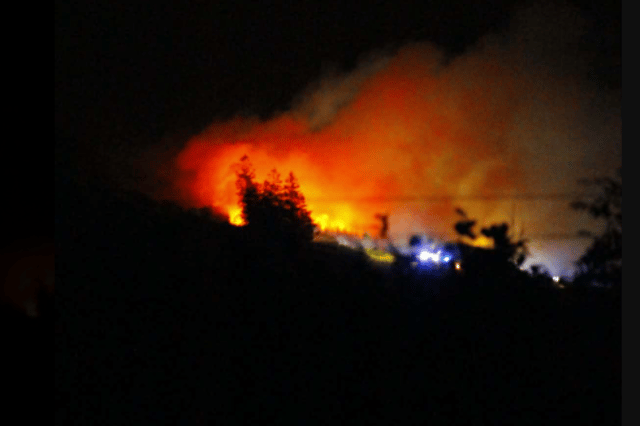 A picture taken of flames at Tory Hill by a nerably resident at approximately 1.30am this morning (Saturday)