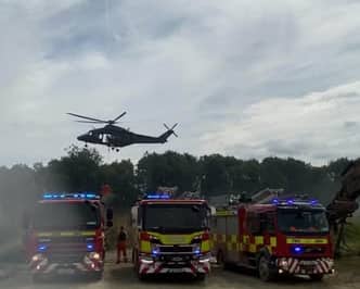 Tipperary Fire & Rescue Service responding to the wildfire on Slievenamon