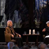 Former President of Ireland and UN High Commissioner for Human Rights, Mary Robinson delivering this year's Hubert Butler Lecture  at the Kilkenny Arts Festival 2026 with host Olivia O'Leary. The former President explored the theme of food security at a time when food systems are vulnerable to climate change and war