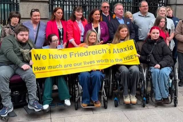 Campaigners including Emily Felix from Kilkenny (centre) at last week’s demonstration