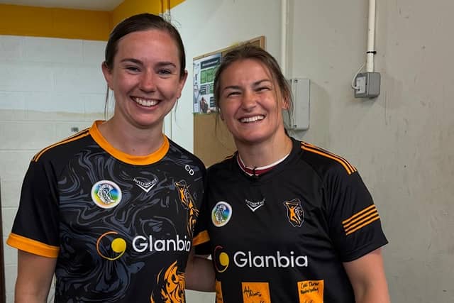 Kilkenny captain Caoimhe Dowling with Katie Taylor.