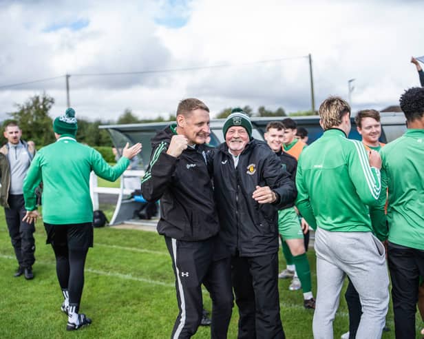 Evergreen manager Gary Maher (Left) 