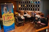 Reviewing the weekend's newspapers at last year's Kilkenny Law Festival