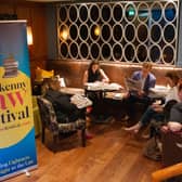 Reviewing the weekend's newspapers at last year's Kilkenny Law Festival