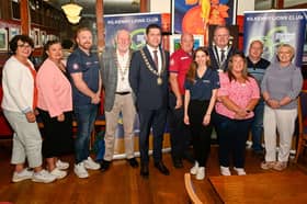 L-R: Anne Reilly, Caroline Boyle, Stephen Happe, Pat Cahill, Mayor Andrew McGuinness, Donie Lucey, Michelle Hillendrand, Cathaoirleach Joe Malone, Kathleen O'Carroll, Paul O'Carroll, Co ordinator, and Maeve O'Flynn.
