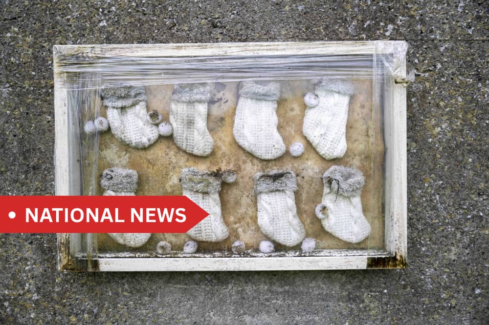 A memorial left at the site of the former Mother and Baby institution in Tuam