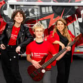 Pictured at the launch of the Music Generation Kilkenny mobile recording studio launch were Alba Gutierrez, Tom Brennan and Sinead Blanchfield MGKK  
