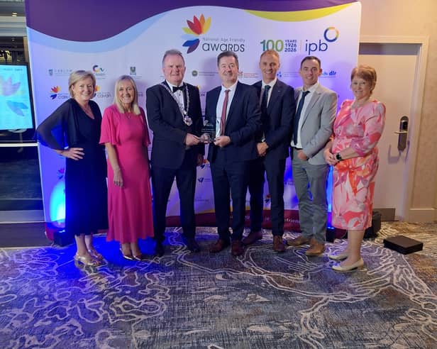 Mary Harding (Kilkenny Older People's Council), Anne Marie Shortall (KCC), Cllr. Joe Malone (Cathaoirleach of Kilkenny County Council), Frank Stafford (KCC), Tommy Moore (KCC), Paul Moran (KCC), Mary O’Hanlon (Chairperson, Kilkenny Older People’s Council)