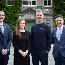 Thomas Boyd (Deputy General Manager), Sinead Monahan (Director of Sales & Marketing), Johnny Sexton and Mark Dunne, General Manager Mount Juliet Estate
