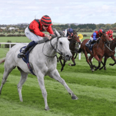 Formous ridden by Joe Sheridan, near side, winning The Irish Stallion Farms EBF Fillies Maiden at Naas.