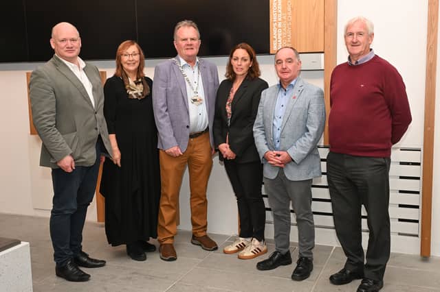 Cllr David Fitzgerald, Cllr Maria Dollard, Cathaoirleach Joe Malone, TD Natasha Newsome Drennan, Cllr Seán Ó hArgáin, Cllr Pat Dunphy