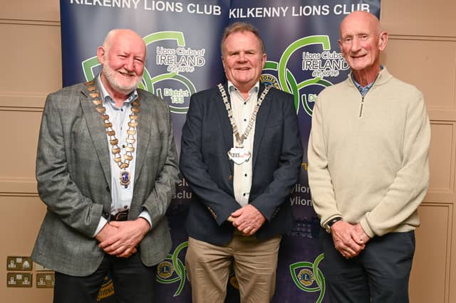 Pat Cahill, President of Kilkenny Lions Club; Cathaoirleach Joe Malone and special guest Brian Cody