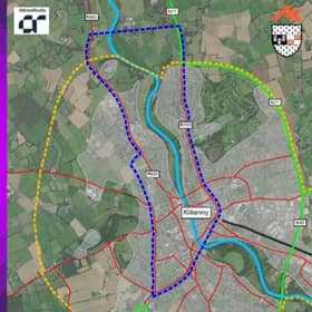 A project study area which covers northern Kilkenny City and its adjoining hinterland