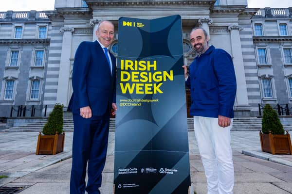 Taoiseach Micheál Martin with Tom Watts of DCCI at the launch of Irish Design Week