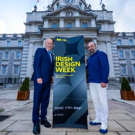 Taoiseach Micheál Martin with Tom Watts of DCCI at the launch of Irish Design Week