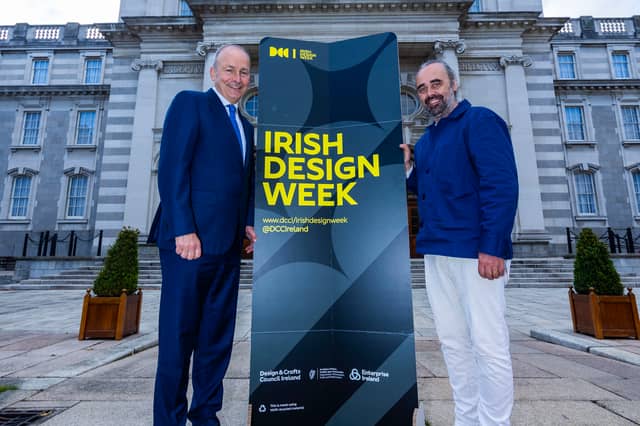 Taoiseach Micheál Martin with Tom Watts of DCCI at the launch of Irish Design Week