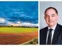 Cllr Sean O'hArgain (right) has also called for the upgrading of the running track facilities to match regional and national competition standards with an eight lane track