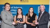 Clodagh Forbes, AIB, AIB sponsored Best Work Placement Award Winners Sarah Cussen, Carrigaline, Co Cork and Katelyn Walsh, Piltown, Co Kilkenny and Prof Frank Buckley, Head of Agricultural Science and