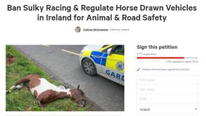 Kilkenny petition on sulkies now has over 5,000 signatures from across the world