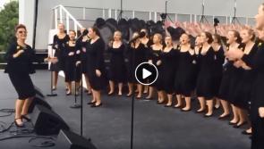 WATCH: Kilkenny's Arís choir entertain the crowds arriving at Papal Mass