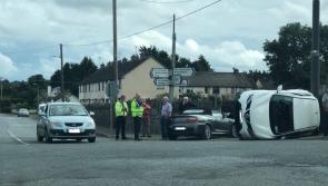 Vehicle on its side after junction incident in Goresbridge