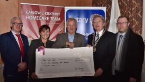 Rotary Kilkenny present Remembrance Tree funds to Carlow Kilkenny Homecare