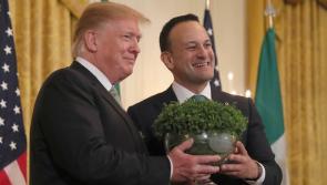 Kilkenny Crystal bowl of shamrock presented to President Trump by Taoiseach