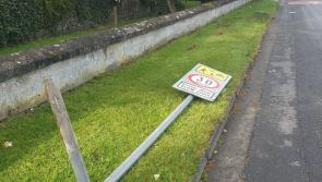 Mystery surrounds road sign damaged in Kilkenny city overnight