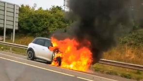 PHOTOS: Car bursts into flames on M50 on Wednesday afternoon 