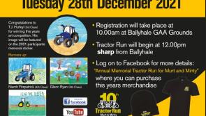 Tenth annual memorial tractor run for Murt and Minty to take place in Ballyhale 