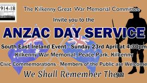 Kilkenny to host ANZAC commemoration ceremony at war memorial