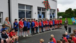 Pictures:  St Patrick’s de la Salle boys hoist Green Flag and Active Flag in Kilkenny