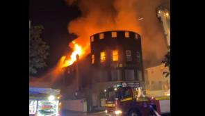 ALERT: Residents evacuated as fire rips through building in centre of Longford town 
