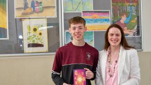 Pictures: Ballyhale Scoil Aireagail awarded Gaelbhratach flag, while launching QUARK book 