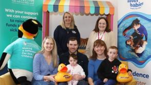 Kilkenny's baby Niamh, dad PJ and aunty Eveleen are top swimming fundraisers