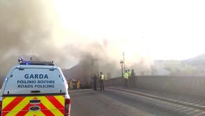 Kilkenny Fire - see the smoke billowing across John's Bridge