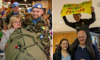 PICTURES: Emotional scenes at Dublin Airport as nearly 200 Irish Peacekeepers return home